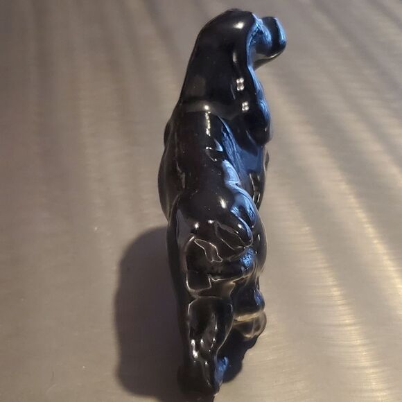 Vintage Porcelain Ceramic Spaniel Dog Canine Animal Figurine Black White - Picture 4 of 8